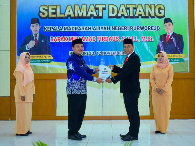 Penyambutan Kepala MAN Purworejo Bapak Muhamad Firdaus S.Pdi., M. Si.